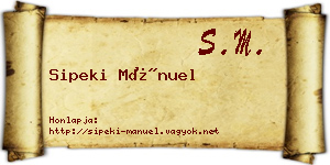 Sipeki Mánuel névjegykártya